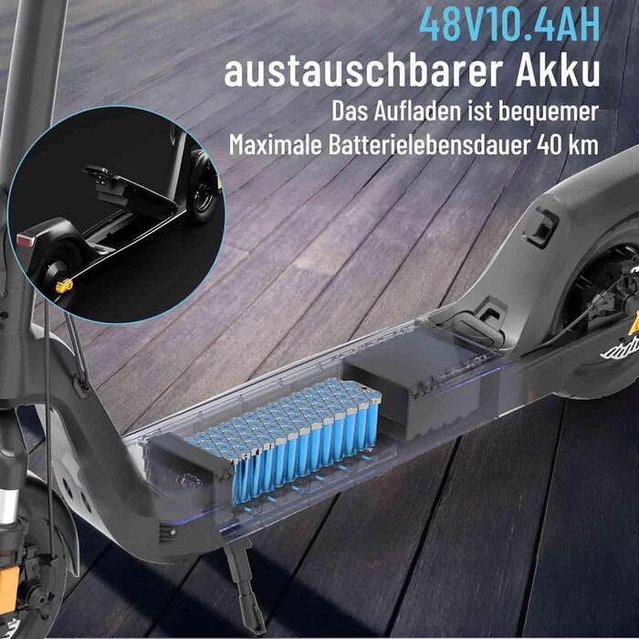 Електросамокат JOYOR C10E 48V 18/26Ah, 500W, запас ходу 65-100 км, вантажопідйомність 120 кг, сертифікат ABE