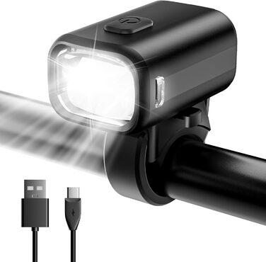 LED фара на велосипед з USB зарядкою, 1000mAh, StVZO, водонепроникна IPX5, для шосе, MTB, Ebike