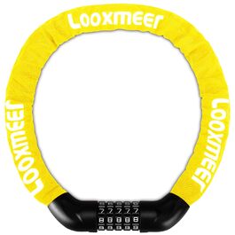 Замок для велосипеда з цифровим кодом, 11 кольорів, 90 см, рівень безпеки 8, 5-значний, для велосипеда, мотоцикла, ролера, дверей (жовтий)