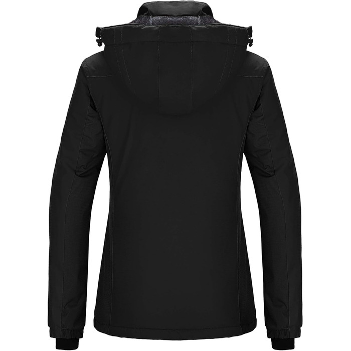 Жіноча зимова куртка Wantdo для катання на лижах, сноуборді та активного відпочинку на природі. Тепла флісова підкладка, водонепроникний вітрозахисний капюшон, куртка з підкладкою, колір чорний (M)