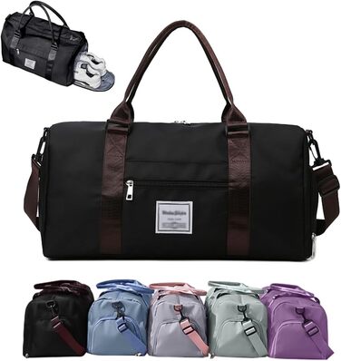 Спортивна сумка-рюкзак для подорожей, 29л, чорна: водонепроникна, з відділенням для взуття та мокрих речей