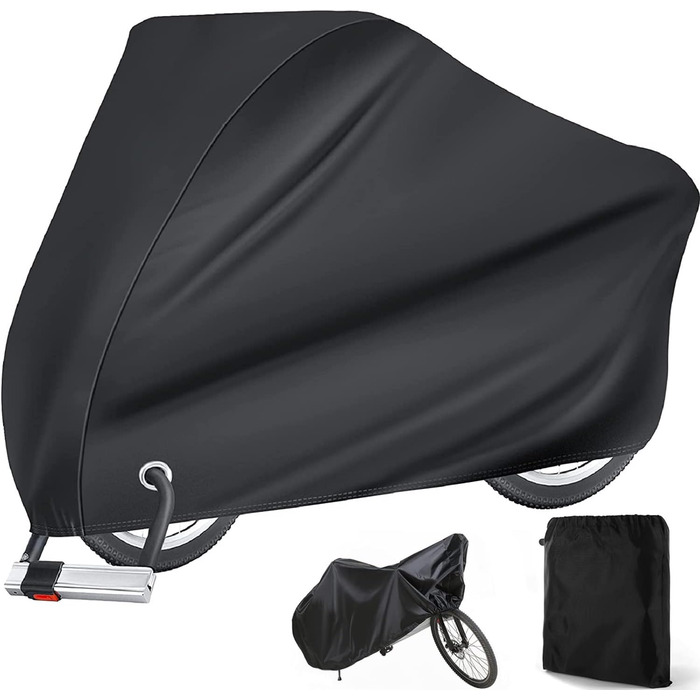 Водонепроникний чохол для велосипеда на 2 велосипеди, 210D Oxford, 170x60x85cm, чорний