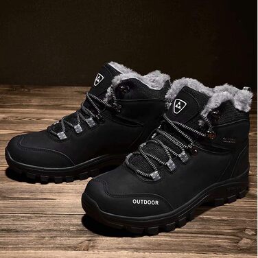 Чоловічі зимові черевики для трекінгу та хайкінгу, водонепроникні, з утеплювачем, чорні (40 EU)