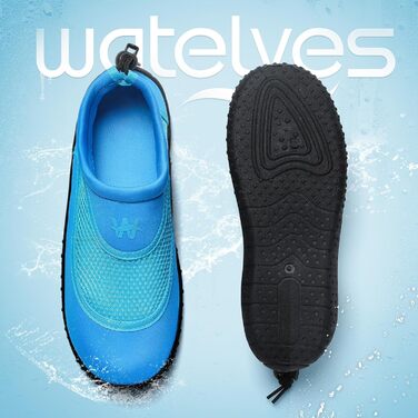 Водні черевики WateLves: унісекс, дихаючі, швидковисихаючі, для плавання, басейну, моря (40 EU, блакитні)