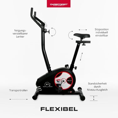Велотренажер Christopeit Sport BT, 24 рівні, магнітний, до 120 кг, LCD-дисплей