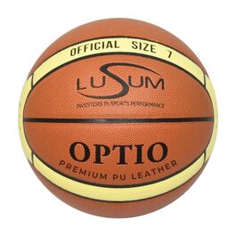 Баскетбольний м'яч Lusum Optio – PU-шкіра, розміри 5, 6 та 7 – для залу та вулиці, міцний, підходить для дітей, підлітків та дорослих, для будь-якого рівня гри. Розмір 7