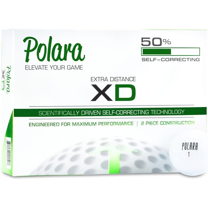 Гольф-м'ячі Polara Ultimate Straight Extra Spin Premium для дальності й корекції хука/слайсу, 12 шт.