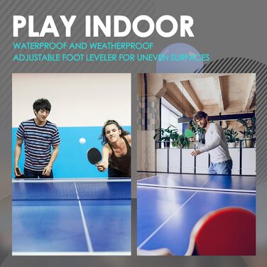 Стіл для пінг-понгу ZERRO складний, 15 мм MDF, 274x152.5x76 см, стандартний розмір, з сіткою, синій