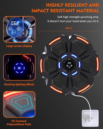 Музична боксерська машина для дорослих Snawowo - LED-дисплей, Bluetooth, 9 режимів швидкості, підрахунок ударів