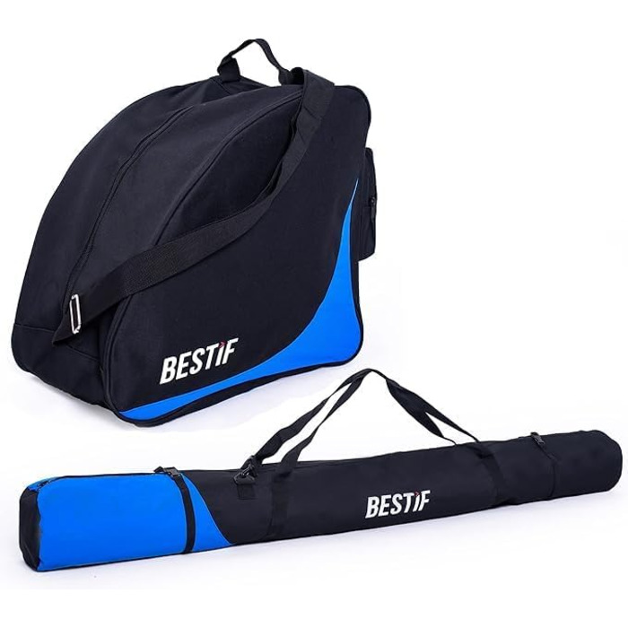 Набір для перевезення лиж та черевиків Skitasche: водонепроникний мішок для лиж до 175 см та сумка для черевиків | Чорний