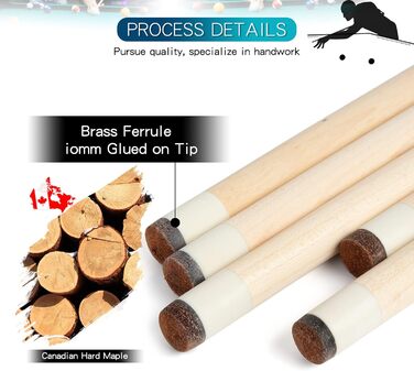 Набір для більярду Teekerwan 147 см, 538,6/567 г, 13 мм наконечник, тверде дерево, канадський клен, професійний кий для більярду 570 мл