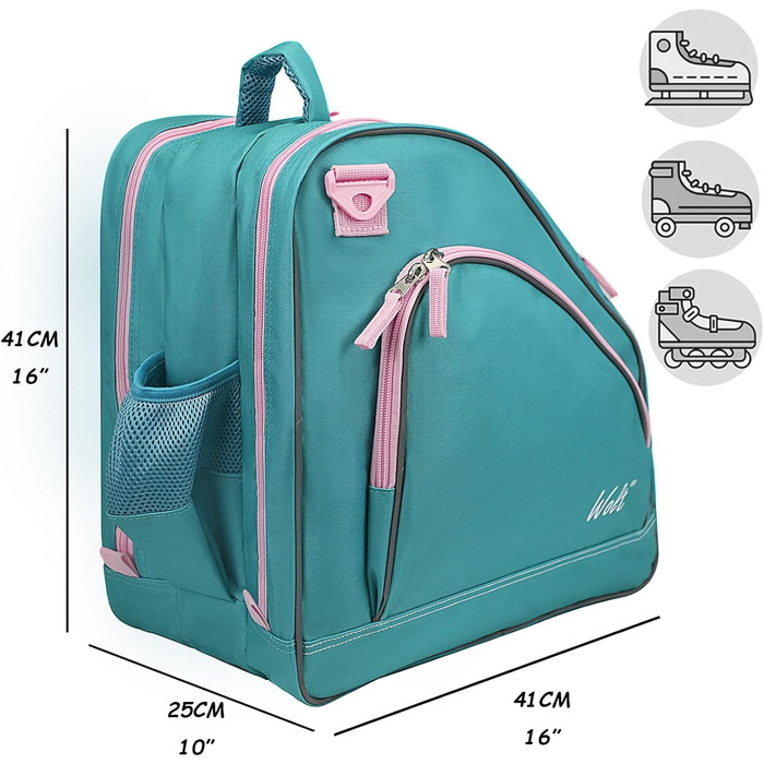 Сумка для ковзанів Wolt | Сумка для роликів та інлайнів. Стильна, регульована через плече, м'ятно-зелена