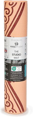 Килимок для йоги Von Yoga Studio з малюнком Мандала, 183x61 см, 6 мм, неслизький, з ПВХ, Paisley Peach Fuzz