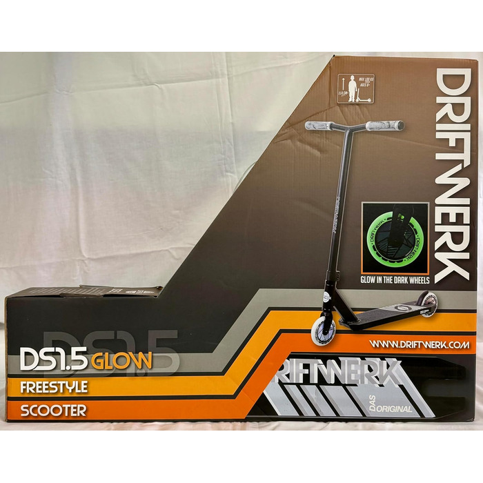 Трюковий самокат Driftwerk DS1.5 Glow in The Dark для дітей, світиться у темряві, фрістайл, міцна конструкція