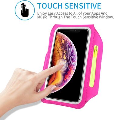 Спортивний браслет для телефону Guzack Universal: для iPhone, Samsung, Huawei, Xiaomi (до 6.9'), темно-синій/сливовий