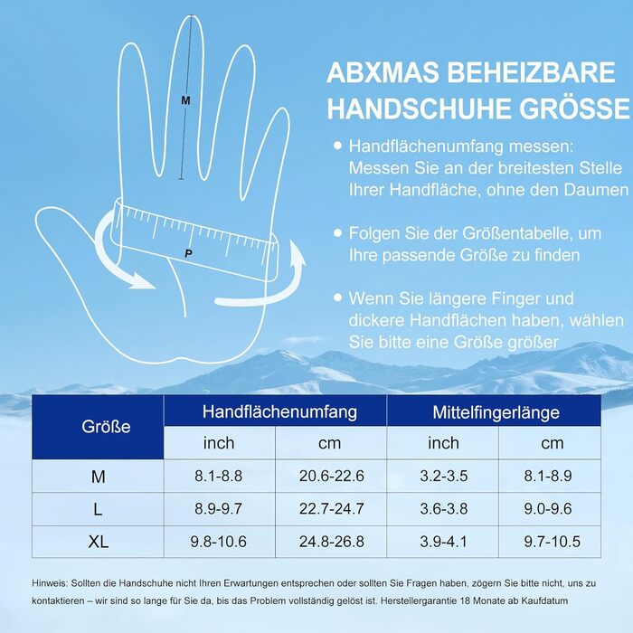 Електричні гріючі рукавиці для чоловіків та жінок, 7.4V 3200mAh, XL, Чорний