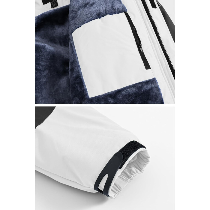 Чоловіча куртка YSENTO для сноубордингу та лижного спорту: тепла, водонепроникна, з відстібаною капюшоном (M, білий)