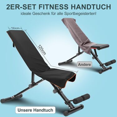 Набір спортивних рушників Jokisa Fitness 2 шт., 120x50 см з кишенею на блискавці, мікрофібра, швидковисихаючі для тренажерного залу, кемпінгу, подорожей (темно-сірий-жовтий)