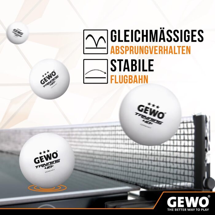 Набір тенісних м'ячів GEWO для тренувань 40+ - 3 зірки, ABS пластик, діаметр 40+ мм, 24 шт.