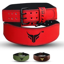 Атлетичний пояс для важкої атлетики Mytra Fusion Gym Belt (4 дюйми), підтримка спини для пауерліфтингу та бодібілдингу, червоний, розмір L