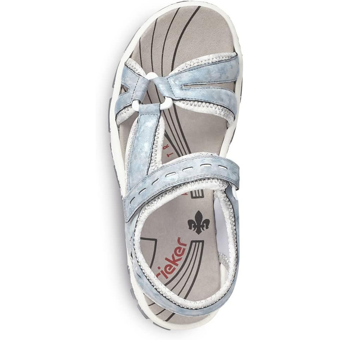 Жіночі сандалії Rieker 68879, блакитні, розмір 38 EU, вузька колодка