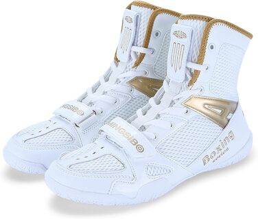 Чоловічі боксерські черевики BLBK для боротьби, кікбоксингу, муай-тай, спарингу та тренувань. Дихаючі боксерські черевики для чоловіків та юнаків, 30 EU, білий колір