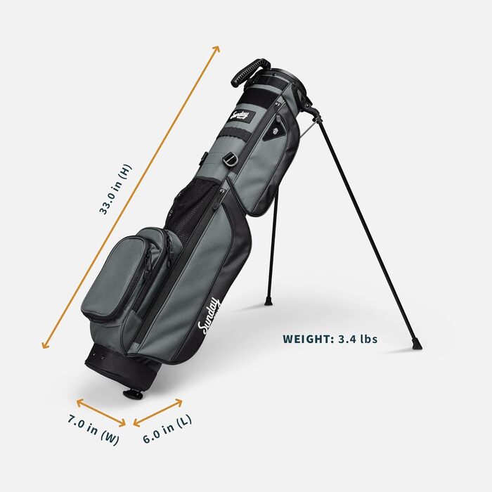 Гольф сумка Sunday Golf Loma XL – Легка сумка з ременем та стійкою – Зручна сумка для пітч-н-патт гольфу – для полів Par 3 та Executive, 3,4 фунти (Універсальний розмір, Колір: Місячна зелень)