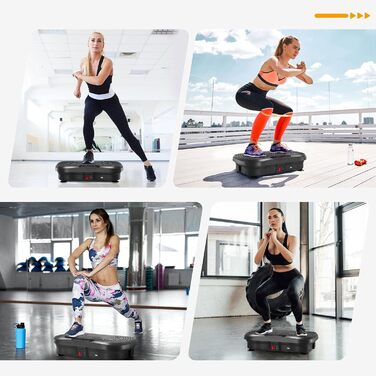 Платформа для вібраційного тренування Dripex, 3D, 99 рівнів, 5 програм, Bluetooth, стрічки, чорна