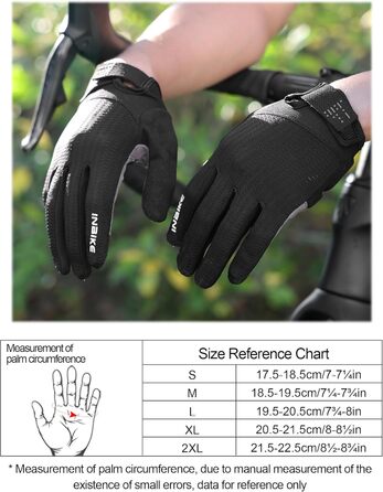 Велосипедні рукавички INBIKE для чоловіків, чорні, розмір L, 2 пальці, сенсорний екран, зносостійкі, дихаючі, світловідбиваючі