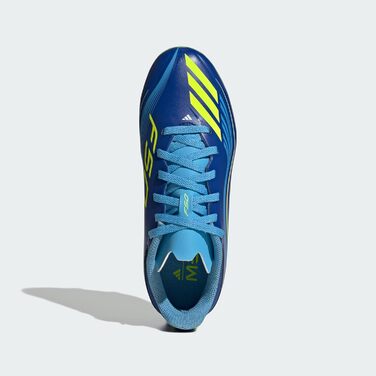 Дитячі футбольні бутси Adidas F50 Messi League для гри на твердих та універсальних майданчиках (31 EU, Royal Blue Solar Yellow Semi Blue Burst)