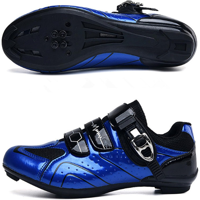 Велосипедні черевики для чоловіків та жінок, MTB, шосейні, кросівки, дихаючі, для катання на велосипеді, велосипедні черевики Spin MTB (39 EU, Синій градієнт)