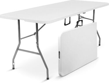 Складаний туристичний стіл Blumixx 180x74x74 - Легкий, стабільний, для кемпінгу, саду, балкону, фестивалів та відпочинку на природі. Погодні умови, 1 шт.