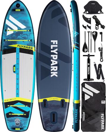 Надувна SUP-дошка Flypark Fishing&Family 3,5 м, 195 кг, з камеротримачем і ременем, екстра широка, для риболовлі та сімейного відпочинку