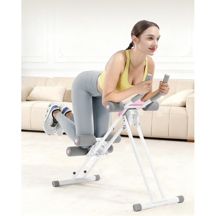 Тренування пресу GuuG: компактний тренажер для дому, для чоловіків та жінок, рожевий