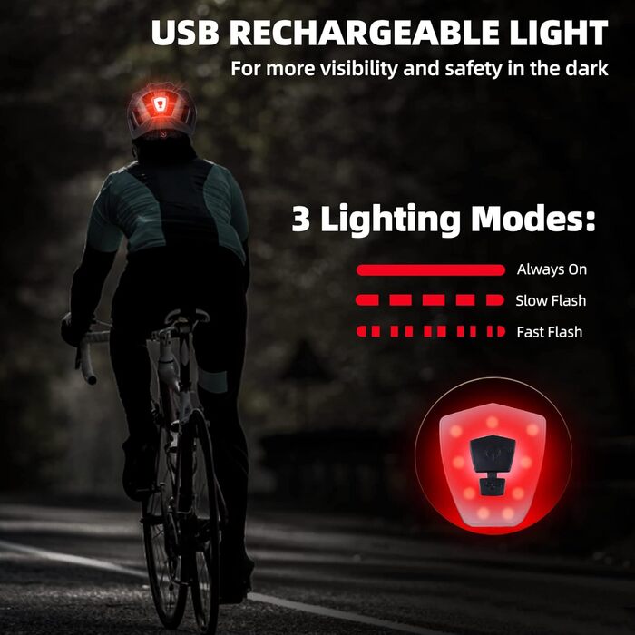 Велошолом KINGLEAD для дорослих з LED-підсвіткою USB, магнітними окулярами та знімним візором, для гірського і шосейного велосипеда