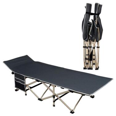 Ліжко похідне туристичне складне Yaheetech 186x66x52 см сіре, до 150 кг, з сумкою для перевезення