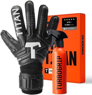 Воротарські рукавички T1TAN Classic 1.0 Black-Out без захисту пальців, футбольні рукавички для воротарів, різні розміри та кольори