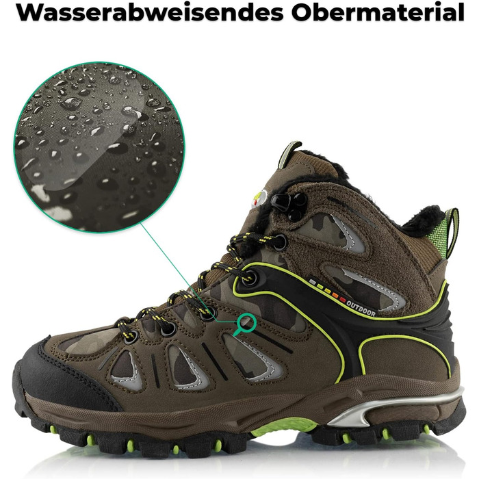 Теплі трекінгові черевики для жінок та чоловіків, хакі, камуфляж, розмір 36 EU