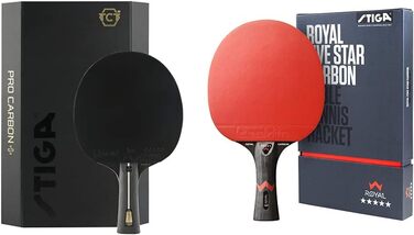 Професійна ракетка для настільного тенісу STIGA Pro Carbon, універсальна, для дорослих, червоно-чорна, комплект з двома ракетками