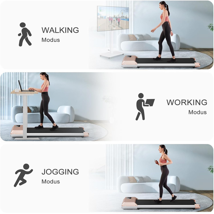 Біговий килимок DeerRun Walking Pad з робочим столом, до 136 кг, тиха робота 2.5PS, професійні курси та мультиплеєрні змагання Gold 80 см