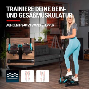 Степпер Hop-Sport HS-45S Slim для дому, блакитний, з комп'ютером, апарат для всього тіла Up-Down-Side