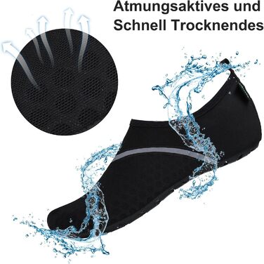 Чоботи для душу SAGUARO Unisex: аквашузи, водяні черевики для чоловіків та жінок, розмір 36-47 (40/41 EU)