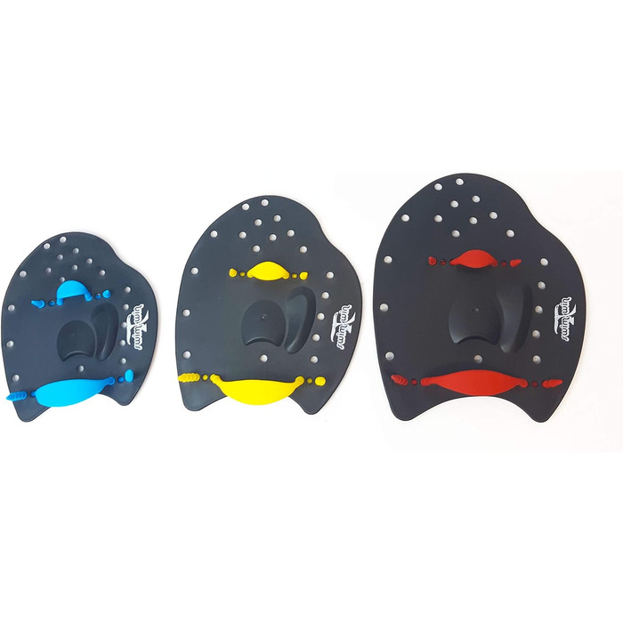 Пальмарі Професійні плавальні палетки з гумкою для тренувань у басейні, чорний/жовтий