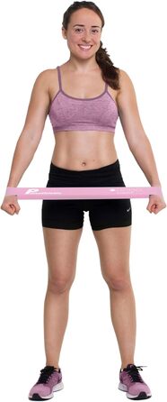 Фітнес-гумки Panathletic, набір 5 шт. – різні рівні опору, інструкція, eBook, сумка – 5 фітнес-гумок, гімнастичний банд, еластичний стрінг чорного, червоного, жовтого, синього, зеленого кольорів (фіолетовий)