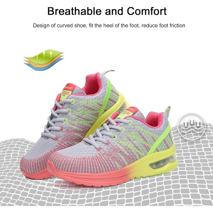 Жіночі кросівки для бігу Hitmars: зручні, дихаючі, з амортизацією, для занять спортом та прогулянок. Розміри EU 36-42, кольори: чорний, сірий