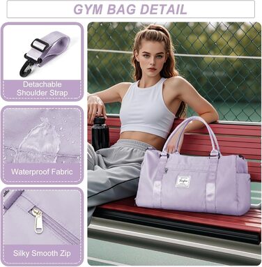 Спортивна сумка HYC00 для жінок та чоловіків, дорожня/гімнастична сумка з відділенням для мокрого одягу та взуття, сумка для плавання, йоги, тренувань, армійного стилю (зелений)