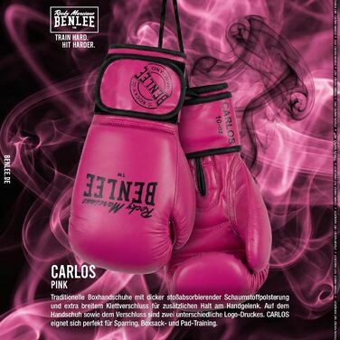 Боксерські рукавички BENLEE Carlos 16oz Рожеві для тренувань та мішка, з липучкою, для боксу, кікбоксингу та єдиноборств