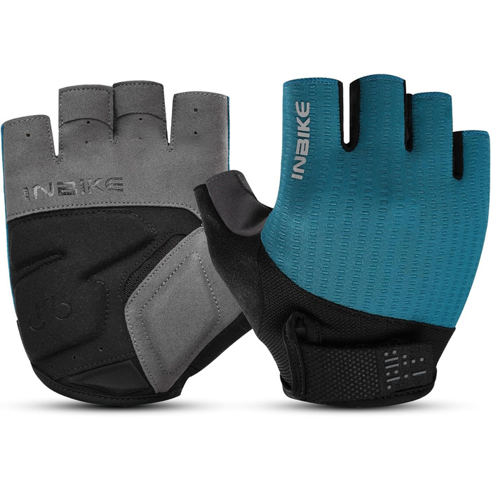 Велосипедні рукавички INBIKE для чоловіків, халявні, літні, ударостійкі, еластичні, дихаючі, світловідбиваючі, IHC215, синій, XL