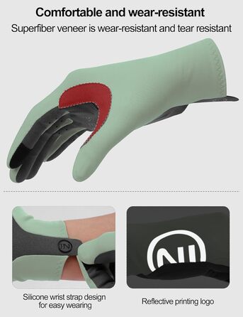 Велосипедні рукавички INBIKE для чоловіків та жінок, літні, дихаючі, MTB, без пальців, світловідбиваючі, антиковзні, для їзди на велосипеді, шосе, спорту (S, Зелений)