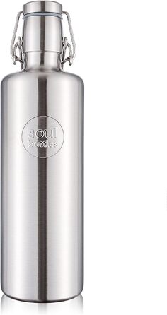 Пляшка для води Soulbottles Steel Light 1,2 л срібляста, нержавіюча сталь, екологічна, герметична, без пластику